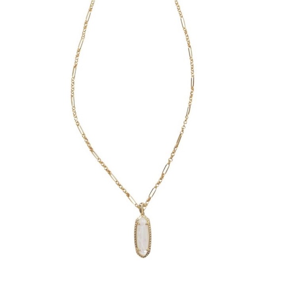 Kendra Scott Eva 14K Gold Over Brass Long Pendant Necklace Mother of Pearl new - Picture 1 of 8